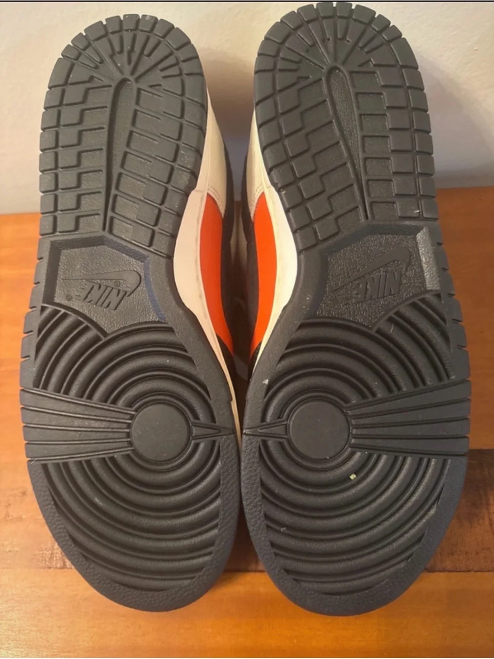 Nike Men’s Low-Top Sneakers — White, Black & Orange Accent
